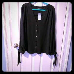 Forever 21 Open Sleeve Blouse With Ties